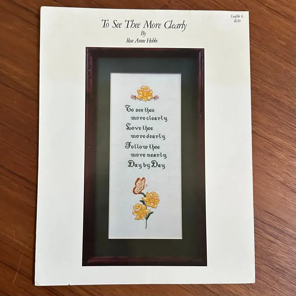 To See Thee More Clearly Cross Stitch Pattern 1977